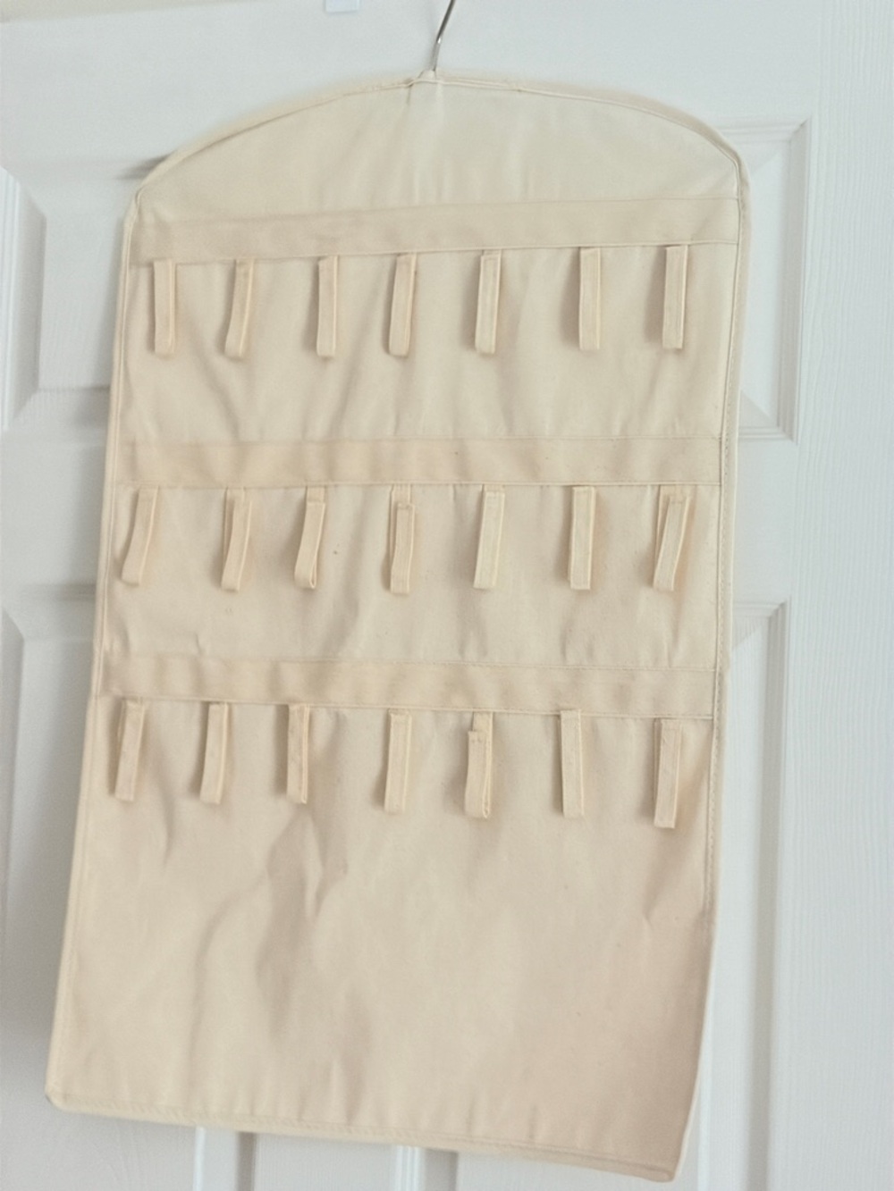 The Container Store Cream Over-the-Door Jewelry Hanger Organizer